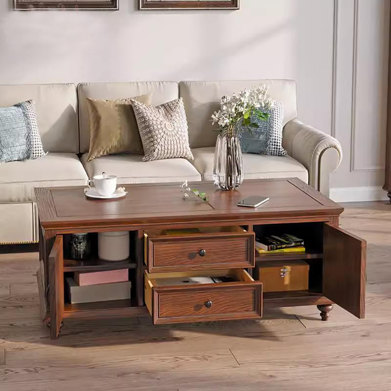 Table basse en noyer américain, Noyer foncé