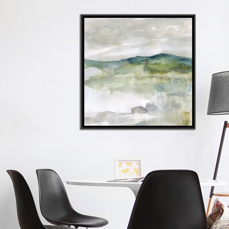 «Hillside Study» par Carol Robinson - reproduction, Pas de tapis, H 37 po x l 37 po x P 1,5 po, Toile avec cadre noir
