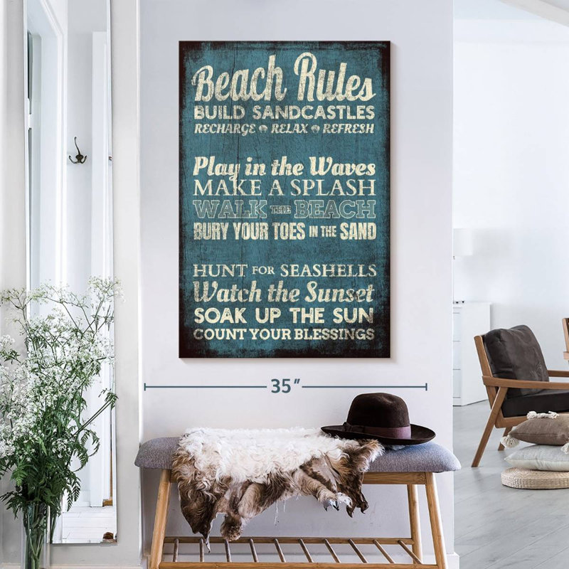 " Beach Rules " by Charles B, 39" H x 26" W x 1.25" D