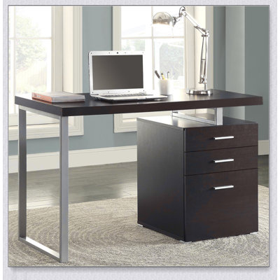 3-Drawer Reversible Office Desk with Spacious Surface and Organized Storage, Perfect for Modern Workspaces