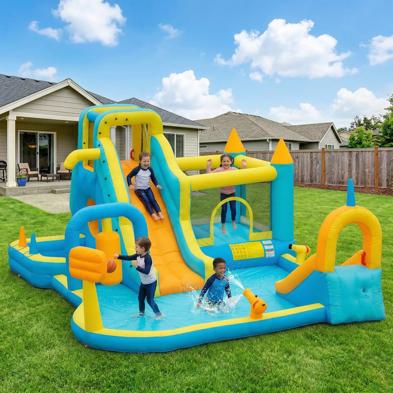 ECLIFE 18.9' x 12.6' Bounce House with Splash Pool and Air Blower