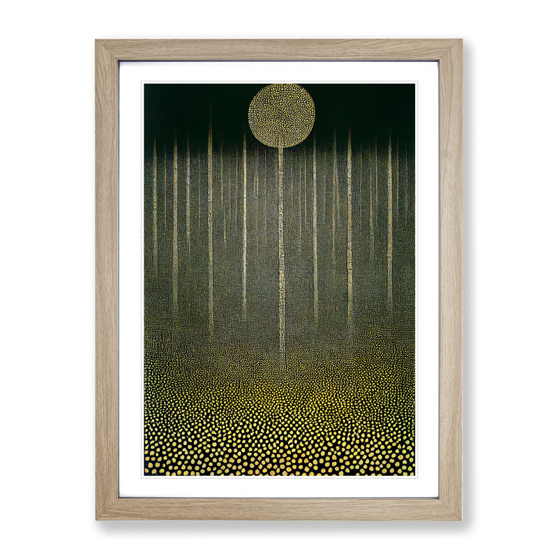 Spectacular Forest Abstract - Single Picture Frame Print, Oak Framed, 64cm H x 46cm W x 2cm D