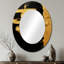 Calligraphie II dorée noire - miroir mural ovale traditionnel doré-539059582