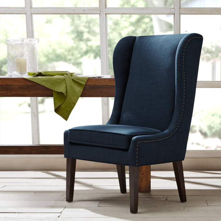 Dining Table Kitchen Chair Seat Cushions Tufted Textured Navy Blue