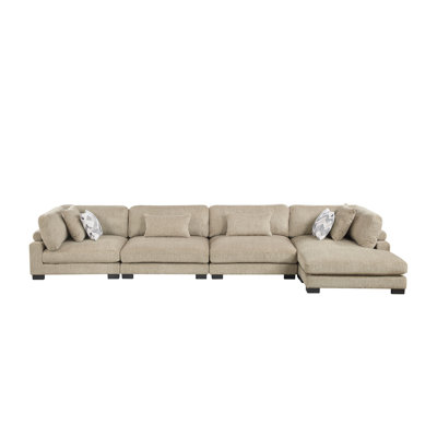 Contemporary Modular Sectional Sofa Large Plush Comfortable Pillows