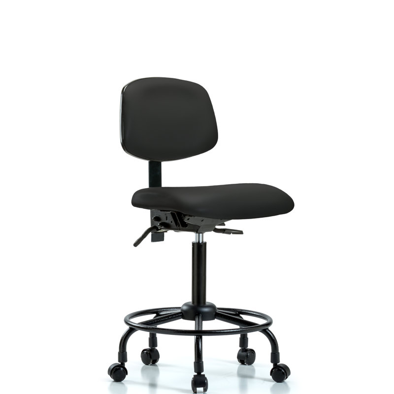 Matilda Drafting Chair, Black, Casters, Not Included