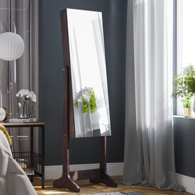 Armoire à bijoux autoportante avec miroir