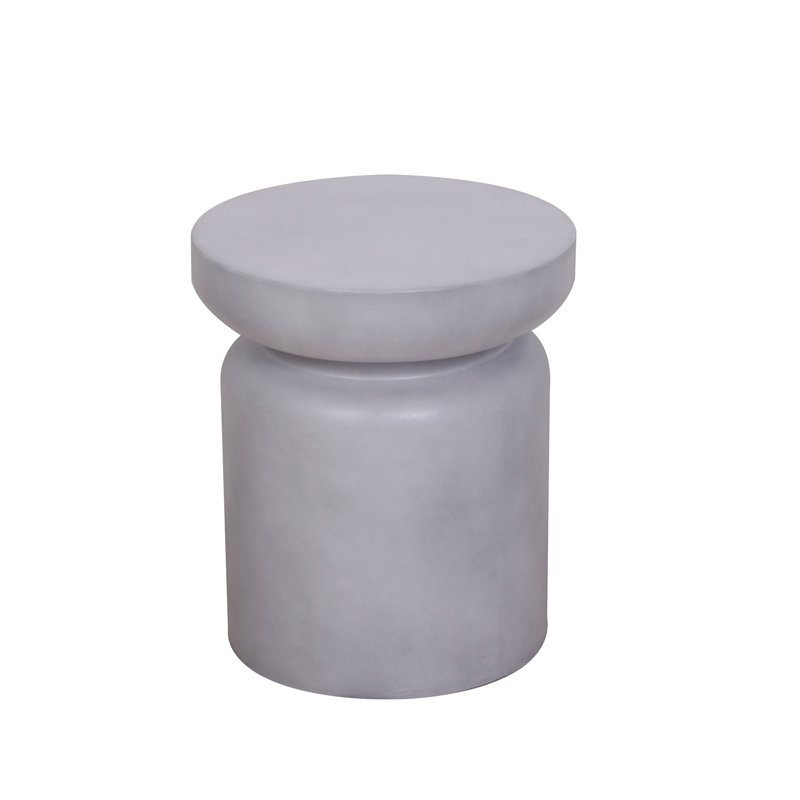 Temper Concrete Round Outdoor End Table