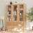 Branigans Wooden Glass Door Bookcase, 3 Pcs 3-Tier Cube Bookshelf Storage Cabinet With Double Drawer And Shelf