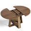 Table de salle à manger extensible de 109 à 150 cm, ronde à ovale avec tablette de rangement, 4 à 8 couverts, rallonge amovible, pour cuisine et salle à manger, noyer-1967643429