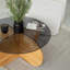 Table basse moderne, couleur chêne, 29,5 po x 13,8 po x 29,5 po | Plateau 100% verre trempé, cadre 100% bois de pin massif | Design élégant et durable pour le salon, pièce maîtresse élégante pour tout décor-1571253220-1571253223