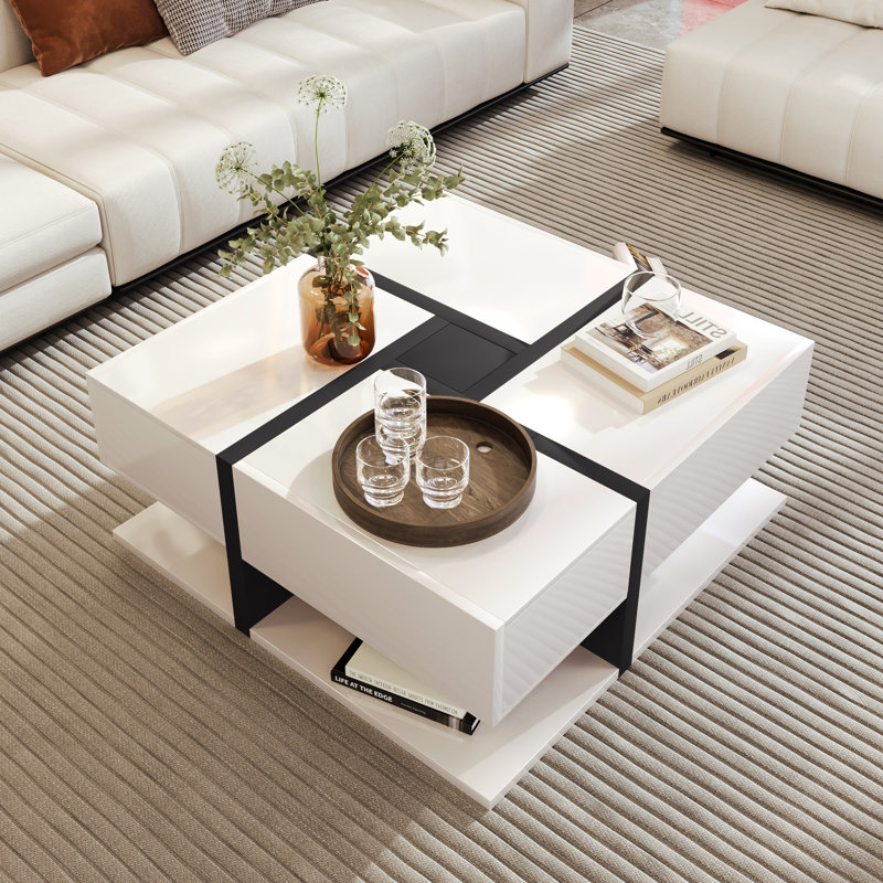 Pedestal Coffee Table with Storage