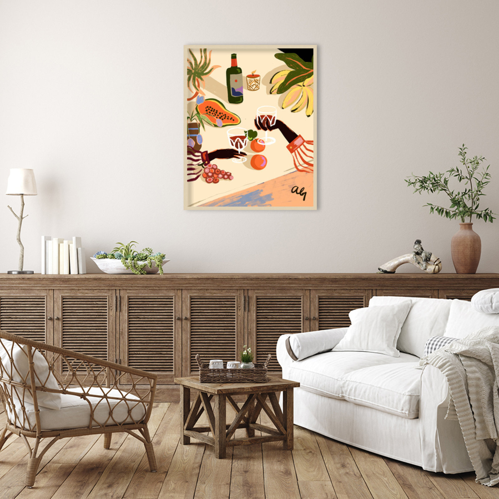 Pritchard "Cheers to You (Wine)" Print, Brown, 41" H x 33" W
