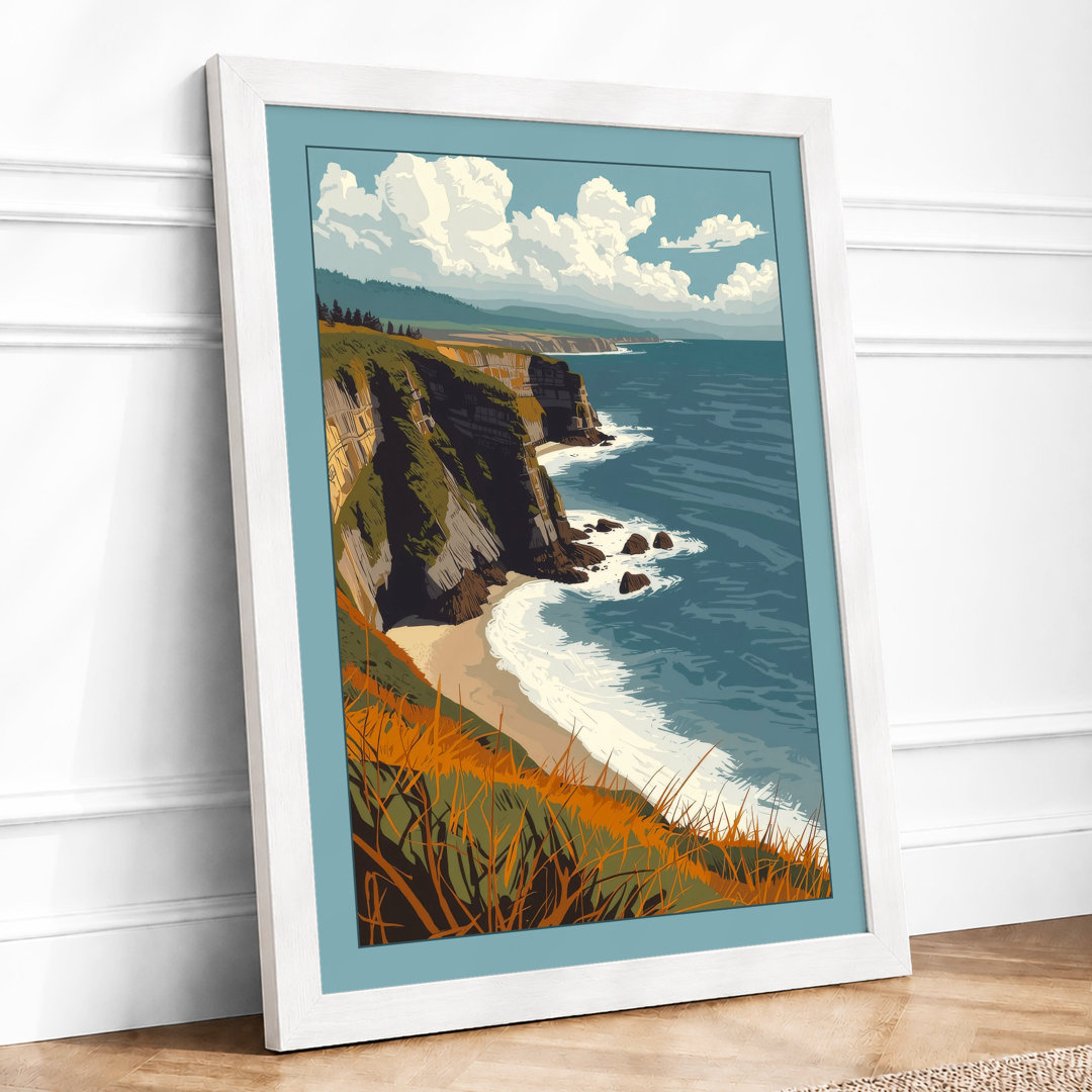 Cliffside Seascape Coastal - Framed Print