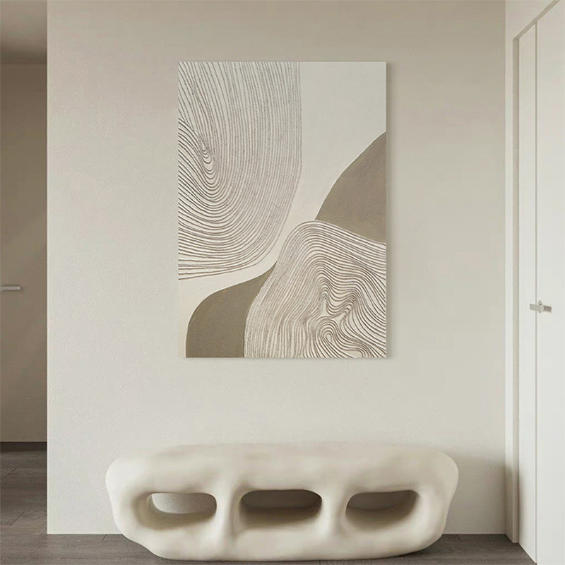 Art mural rectangulaire moderne à blocs de couleurs à texture minimaliste pour le salon, H 39,37 po x l 27,56 po