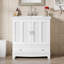 Meuble-lavabo moderne blanc de 30 po avec lavabo en céramique et rangement réglable-622004102