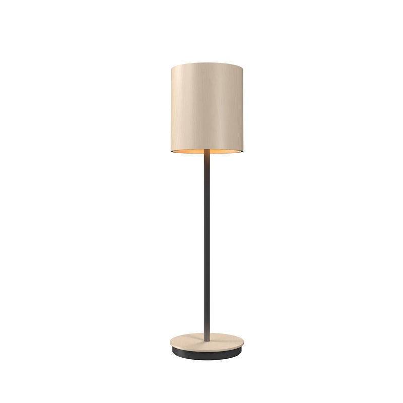 Cylindrical Wood Buffet Lamp, Organic Cappuccino, 23.62" H x 6.3" W x 6.3" D