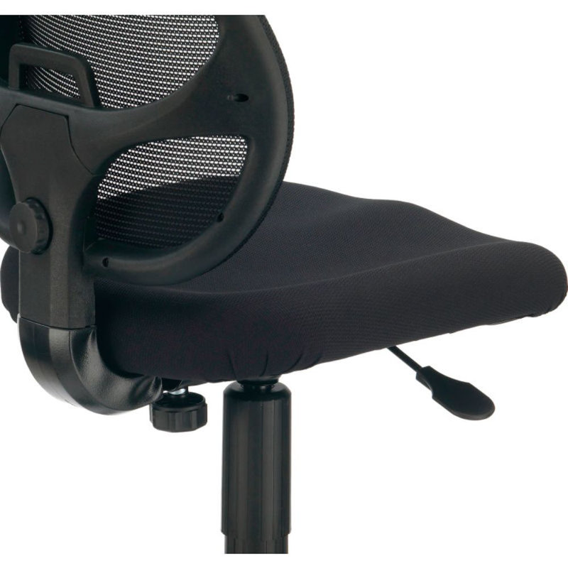 Black Mesh and Fabric Armless Task Office Chair
