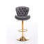Ensemble de 2 tabourets de bar, avec repose-pieds chromé et base pivotante à hauteur réglable en velours + tabouret de bar simple Golden Leg-489871867