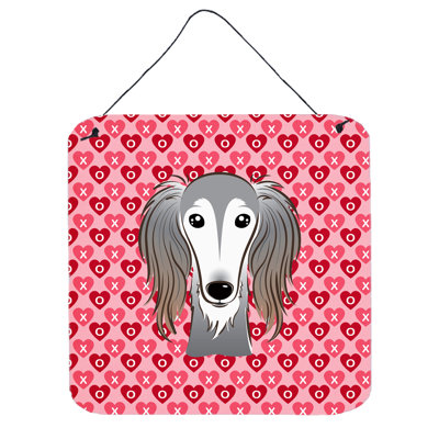 Décoration murale en aluminium saluki hearts