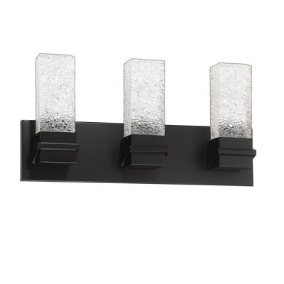 ICE LED Vanity Light with Water Grain Glass for Modern Bathrooms
