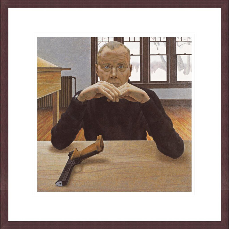 Target Pistol and Man by Alex Colville -Framed Giclee Print, H 17,78 po x l 17,75 po