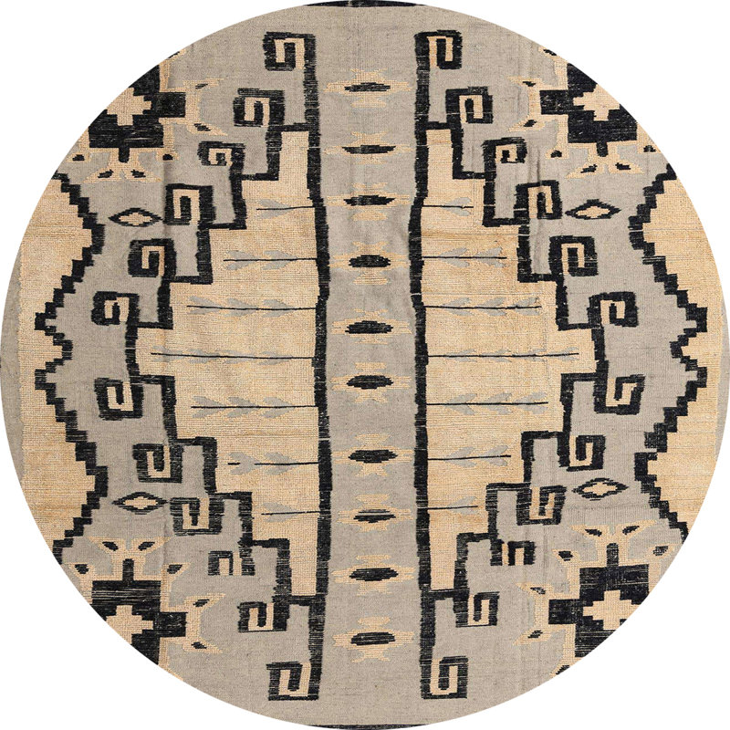 Tapis décoratif multicolore à motif abstrait, Rond 8 pi