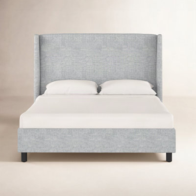 Tilly Linen Upholstered Wingback Bed