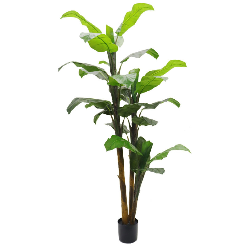 Ensemble de 2 bananiers artificiels de 6 pi avec 27 feuilles en pot - verdure d'intérieur réaliste pour la maison et le bureau