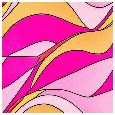 Pink Yellow Waves Quilted Bedspread All Sizes