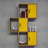 Modern Wall Shelf, Walnut & Yellow, 19.7 x 44.4 x 7.9 inches | 100% Melamine Coated Particle Board, Thickness: 0.7 inches | Numerous Shelves, Wall-Mountable Design, Perfect for Contemporary Home Décor & Organization-1968168852