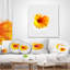 Coussin lombaire d’esquisse floral aquarelle coreopsis