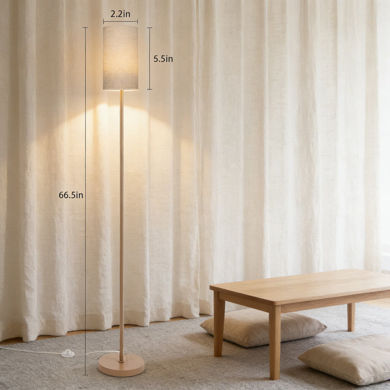Modern Floor Lamp For Living Room, Bedroom, And Office - Minimalist Tall Standing Lamp With E26 Socket For Ambient Lighting In Small Spaces