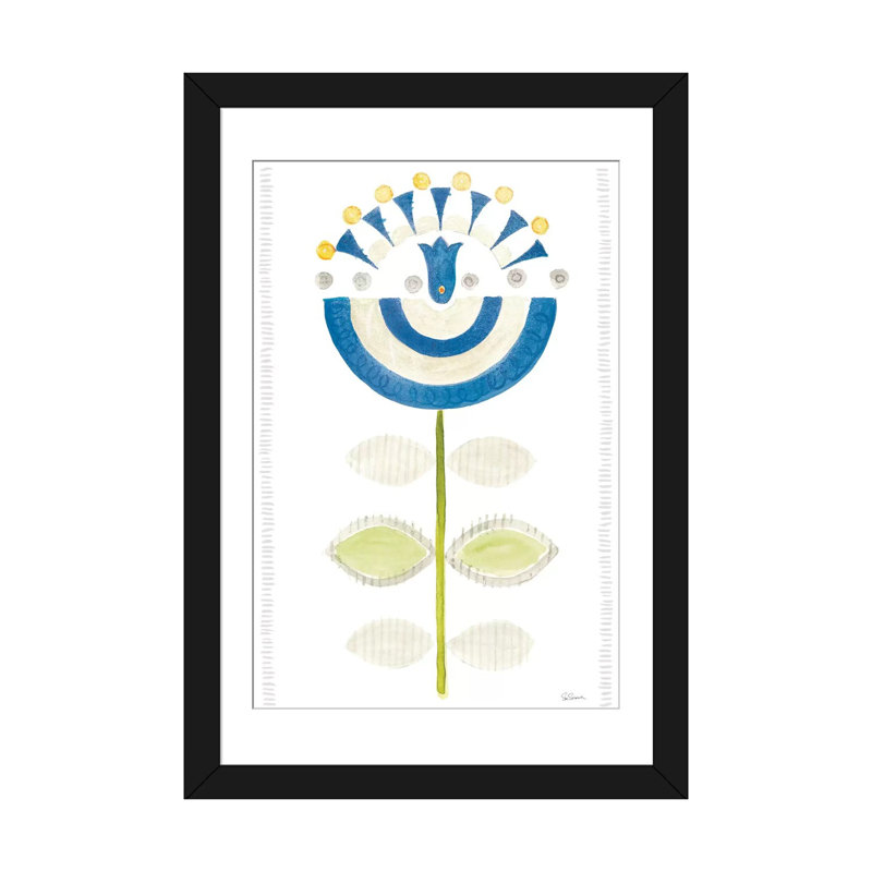 «Hygge Flowers III», reproduction sur toile, H 32 po x l 24 po x P 1 po, Papier d'art encadré noir, Blanc