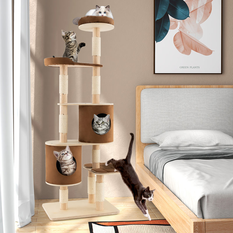 Arbre à chat 75 "Defreese, Chêne / brun
