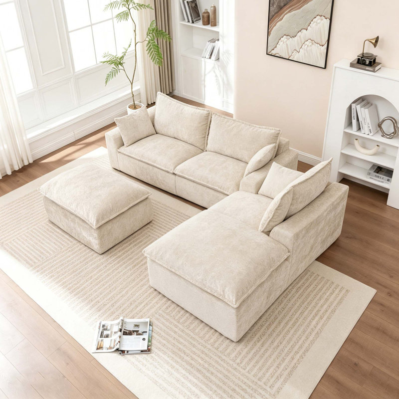Canapé modulaire en L avec assise profonde
