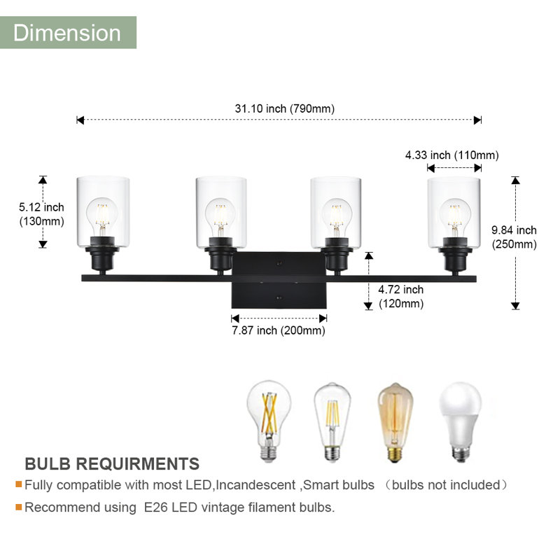 Deklen 5 - Light Dimmable Vanity Light