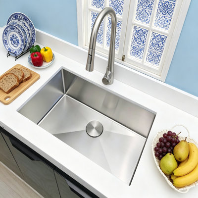 Undermount Kitchen Sink Stainless Steel Workstation, Single Bowl Deep
