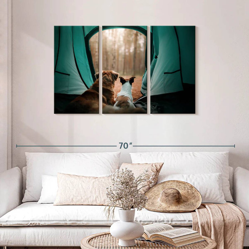 Brampt Dogs In Tent, 24" H x 38" W