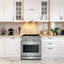 Cuisinière électrique professionnelle de 5 po avec 5 éléments chauffants de 4,5 po Pi. Capacité du four à convection, four à plateau en verre lisse, acier inoxydable-132042880-93706961