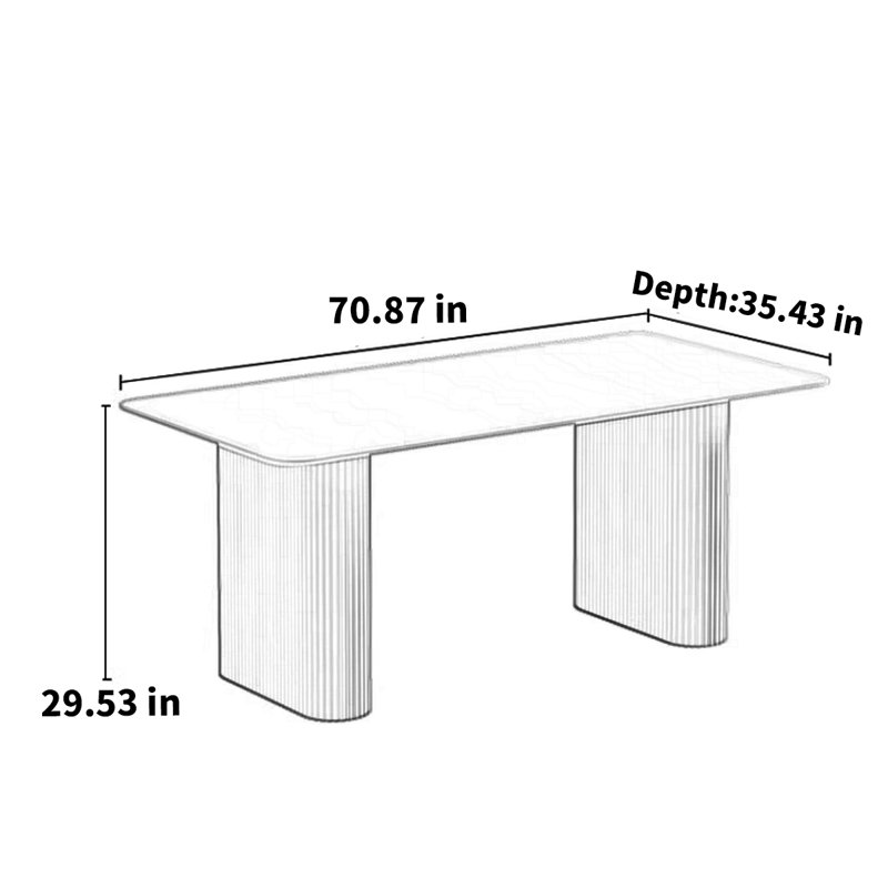 Cream style rectangle rock plate dining table
