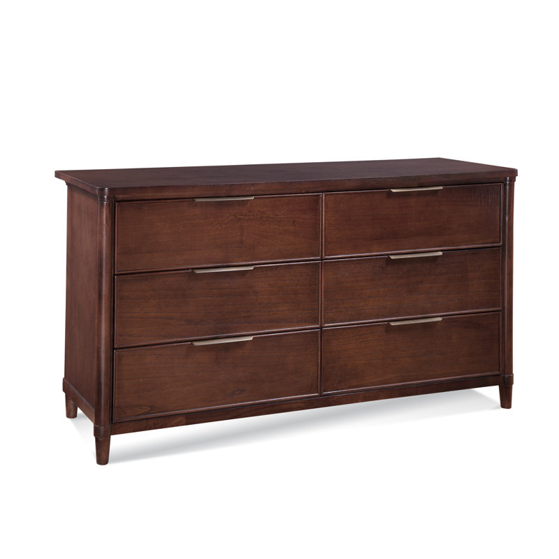 Clair 6 - Drawer Solid Wood Dresser, Gray Stone