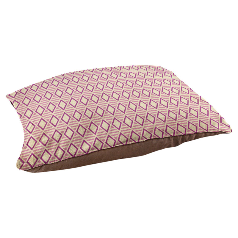 Coussin de créateur géométrique diamants Byrge, l 42,5 po x L 32,5 po, Mauve