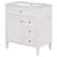 Meuble-lavabo de 30 po avec lavabo, 3 tiroirs, rangement polyvalent et décor minimaliste moderne, facile à assembler, bois massif blanc + installation, assemblage simple,-1345244165