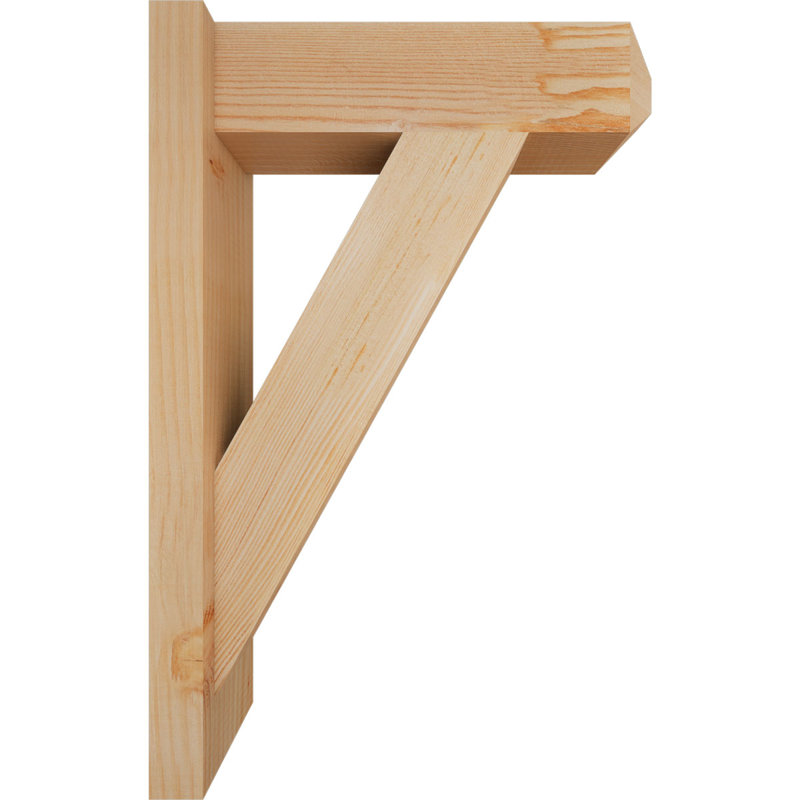 Traditional Craftsman Rustic Wood Outlooker, 5 1/2" W Douglas Fir (Smooth), 16" D x 24" H