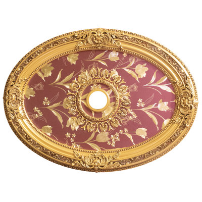 Médaillon de plafond ovale rouge