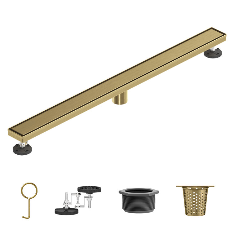 36 po Drain de douche avec panneau d'insertion de carreaux 2-en-1 avec couvercle de drain carré