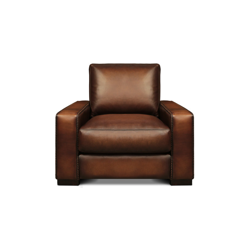 Fauteuil club en cuir véritable Urban Cowboy, Polo (Maestro Artisano), Espresso