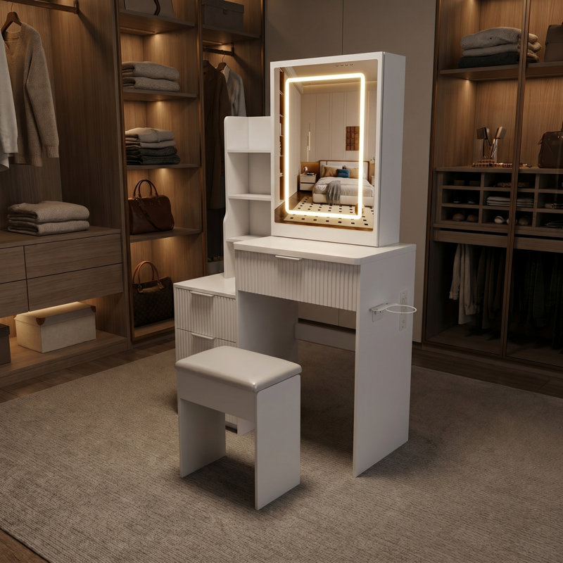 Bureau de coiffeuse moderne, Blanc