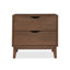 Table de chevet 2 tiroirs avec base en bois massif (ensemble de 2)-1233555625